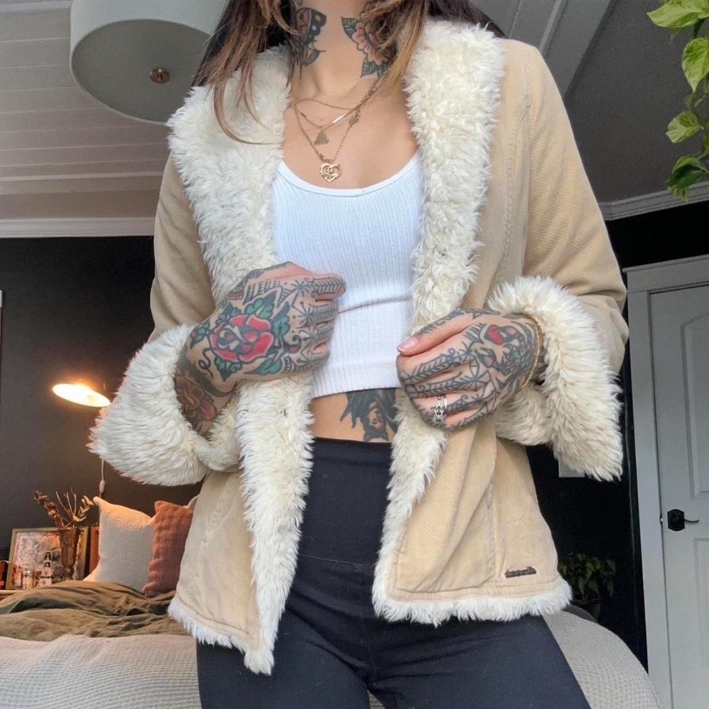 Vintage Abercrombie Tan Teddy Jacket